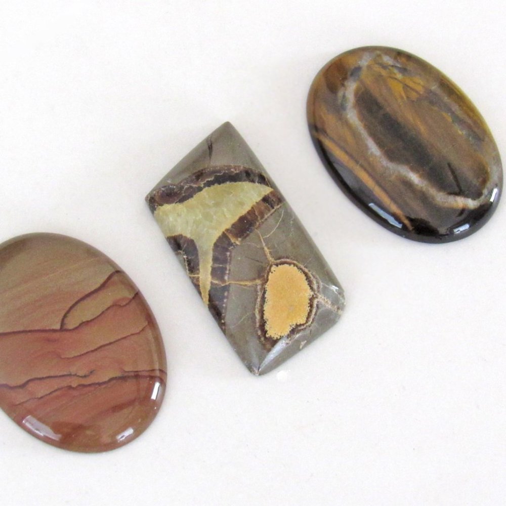 Set of 3 Stone Cabochon Lot for Jewelry Making / Stone Setting / Wire Wrapping